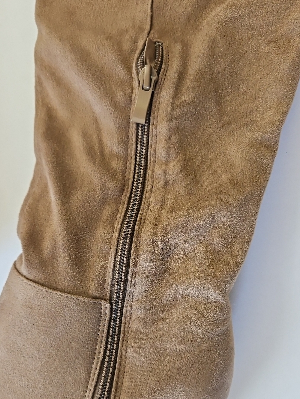 NEW Journee Collection Taupe Lace-Up Knee-High Block Heel Boots - Picture 7 of 7